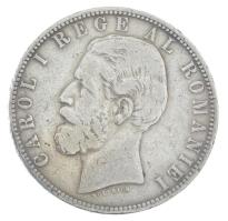 Románia 1883B 5L Ag "I. Károly" T:VF,F ph. / Romania 1883B 5 Lei Ag "Carol I" C:...