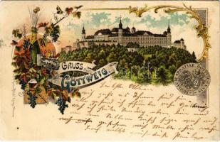 1896 (Vorläufer!) Göttweig, Benedictine monastery. Verlag v. Franz Pölzl Art Nouveau, floral, litho (r)