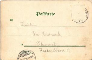 1898 (Vorläufer) Gruss aus der Gosen-Schänke Leipzig-Eutritzsch, Inh. G. Pfotenhauer. Erbaut 1640. /...