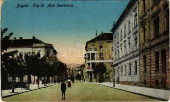 Zagreb, Zágráb; Trg Dr Ante Starcevica / street view, pharmacy (kopott sarkak / worn corners)