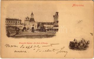 1902 Moscow, Moscou; La Porte dIlinsky / Ilyinsky Gate, horse-drawn tram, troika (EM)