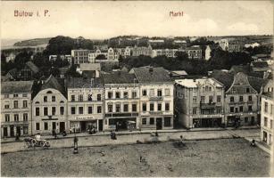 1916 Bytów, Bütow; Markt / market square, shops, bakery