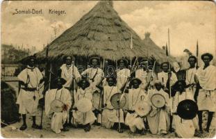 Somali-Dorf, Krieger / Somali folklore, warriors (EB)