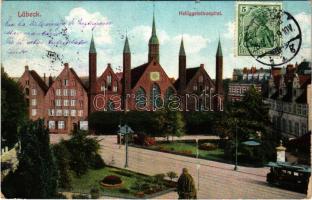 1912 Lübeck, Heiliggeisthospital / hospital, tram (EK)