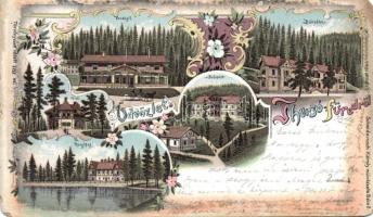 Thurzófüred with hotel and restaurant litho (Eb)