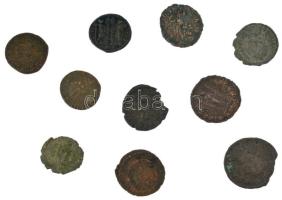 Római Birodalom 10db-os bronz érmetétel a III-IV. századból T:VF,F Roman Empire 10pcs bronze coin lot from the 3rd-4th century C:VF,F