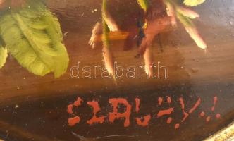 Szalay jelzéssel: Virágok. Olaj, fa. Dekoratív műgyanta keretben. 22,5x19 cm