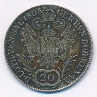 Ausztria 1806A 20kr Ag "I. Ferenc" T:XF vésett haj, patina, karc
Austria 1806A 20 Kreuzer...