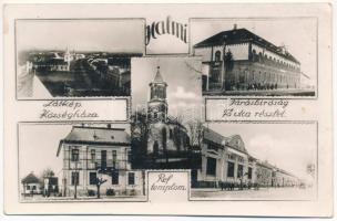 1941 Halmi, Halmeu; Községháza, Református templom, Járásbíróság, Fő utca, Takarékpénztár / town hall Calvinist church, county court, main street, savings bank. Fotó Kósa (EK)