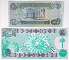 Irak 1984. 1D + 1991. 100D "Öbölháborús kiadás" T:UNC
Iraq 1984. 1 Dinar + 1991. 100 Dina...