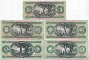 1962-1975. 10Ft (5db, 3xklf) + 1980. 20Ft + 1986. 50Ft + 1984. 100Ft (2db, mindkettő fordított hátol...