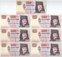 2006. 500Ft "A forradalom 50. évfordulója 1956. október 23." (7x) "EB" és "EC" betűjellel kezdődő sorszámokkal T:F közte szép papír Adamo F54EE1