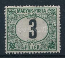 1920 Magyar Posta portó 3f pont az R betű után lemezhibával
