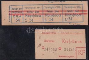 cca 1960-70 Kisfröccs, nagyfröccs kocsmai jegy, 1-1 db