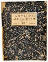 Antiquitäten, Möbel und Vertäfelungen (16. bis 18. Jahrnhundert), Gobelins, Teppiche, Gemälde alter Meister, Farbstiche u. anderes aus der Sammlung Georg Hirth. III. Teil. 1918 Katalog Band II (Tafeln). München, 1918, G. Hirth&#039;s Verlag, 118 t. (egészoldalas, fekete-fehér képtáblák). Kiadói papírkötés, sérült, javított gerinccel.