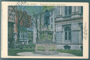Boston, Benjamin Franklin Monument, metallic card