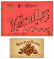 cca 1900-1910 Versailles et les Trianons, 2 db képes album, 30,5x21 cm és 20x11,5 cm méretben