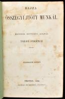 Bajza József összegyűjtött munkái. III-IV. kötet. Pest, 1862-1863., Heckenast Gusztáv, 2+206+2;4+235 p. Második, bővített kiadás. Korabeli aranyozott álbordás gerincű félbőr-kötés, kopott borítóval, sérült gerinccel, foltos lapokkal.