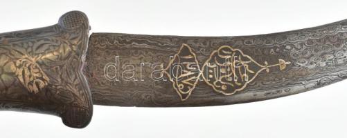 Gazdagon díszített fém tőr, h: 33,5 cm