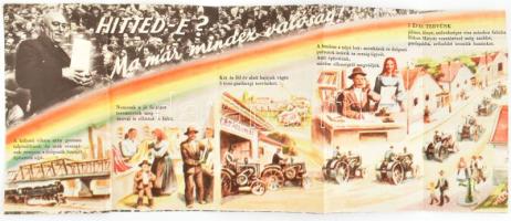 cca 1949 Magyar Függetlenségi Népfront színes, illusztrált választási prospektusa, Rákosi Mátyás képével. Bp., Szikra-ny., kihajtva: 40x16,5 cm