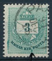 1881 3kr II. típus a KIR szó alatt vésésjavítás (ex Lovász)