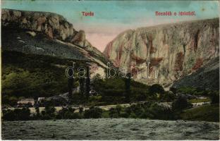 1910 Tordai-hasadék, Cheile Turzii, Torda, Turda; Torda hasadék a távlatból. Borza Zsigmond kiadása / mountain pass, gorge (EK)