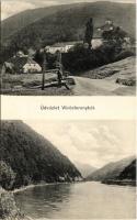 Vöröstorony, Verestorony, Porcsesd, Porcesti, Turnu Rosu; út, Olt folyópart. Graef Károly kiadása / road, riverside