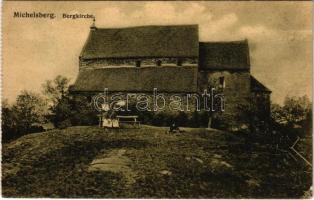 1909 Kisdisznód, Michelsberg, Cisnadioara; Bergkirche / evangélikus templom. Lichtdruck v. Jos. Drotleff / Lutheran church (EK)