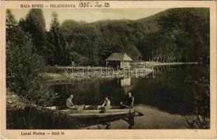 1930 Felsőbánya, Baia Sprie; Bódi tó, csónakázók / Lacul Pintea / lake (EK)