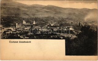 Zalatna, Zlatna; látkép. Folberth Vilmos kiadása / general view (EK)