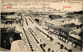1911 Arad, Madártávlatból, üzletek / general view, shops (EK)