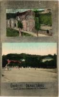 1910 Oravica, Oravicza, Oravita; Gőzmalom tér, Lövészkert és a Zárdavilla. Weisz Félix kiadása / square, shooting alley, villa (EK)