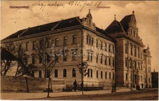 1912 Nagyszeben, Hermannstadt, Sibiu; Igazságügyi palota. G. A. Seraphin kiadása. Chromophot v. Jos. Drotleff / Justizpalast / Palace of Justice (EK)