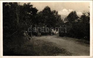 1943 Uzonka, Uzonkafürdő, Ozunca; park. Bogdán Emil kiadása. Borbáth Zoltánné fényképész felvétele / park, spa (EK)