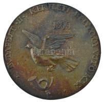 DN Budapest II. kerületi Bélyeggyűjtő Kör 1899 öntött, ezüstözött bronz plakett (80mm) T:1- patina