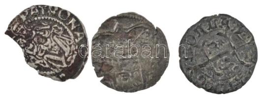 3db-os közép- és koraújkori Ag denár tétel, egyik sérült T:XF,VF