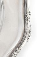 Ezüst (Ag) kávé tálca. Jelzett, mesterjegyes, dianás. 418 g d: 25 cm