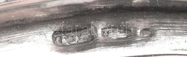 Ezüst (Ag) kávé tálca. Jelzett, mesterjegyes, dianás. 418 g d: 25 cm