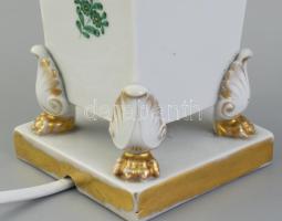 Herendi zöld Apponyi mintás lámpa, szép állapotú búrával. Kézzel festett, jelzett, hibátlan. 40 cm
