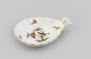 Herendi Rotschild mintás tálka. Kézzel festett, jelzett, kopással. 15x10 cm