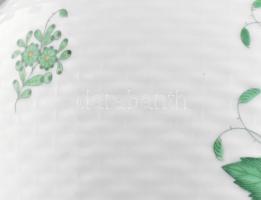 Herendi zöld Apponyi mintás váza. Kézzel festett, jelzett, hibátlan. 25 cm