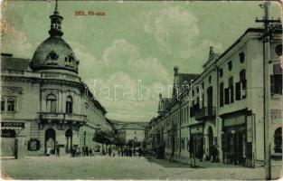 1918 Dés, Dej; Fő utca, Jagamas János, Léner János üzlete / main street, shops (EM)