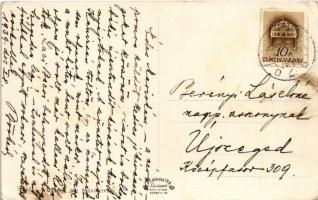 1939 Nagykanizsa, park részlet, emlékmű, autó (EK)