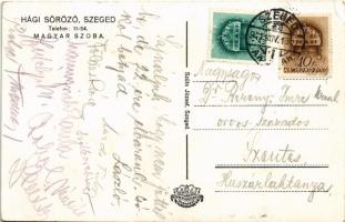 1941 Szeged, Hági Söröző, Magyar szoba, vendéglő, belső, Szűts József kiadása (EK)