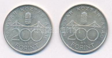 1994. 200Ft "Deák" (2x) T:AU,XF Adamo F13.1