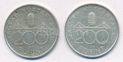 1994. 200Ft "Deák" (2x) T:AU,XF Adamo F13.1