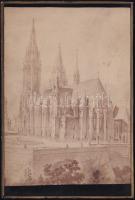 cca 1890 A Mátyás templom akvarell tervéről készült fotó 11x21 cm