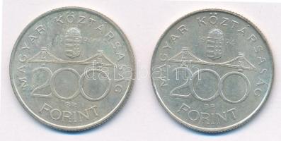 1994. 200Ft Ag "Deák" (2x) T:AU,XF patina, kis karc
Adamo F13.1