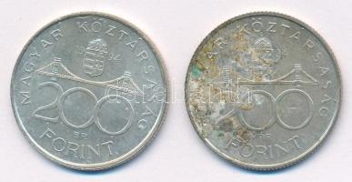 1994. 200Ft Ag "Deák" (2x) T:AU,XF patina, karc
Adamo F13.1