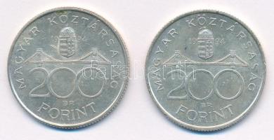 1994. 200Ft Ag "Deák" (2x) T:AU,XF patina, kis karc
Adamo F13.1